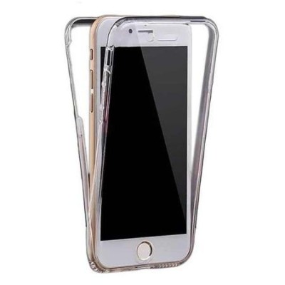 Husa Full TPU 360&amp;deg; (fata + spate) pentru Apple iPhone 7, Alb Transparent foto