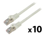 Patch cord F/UTP 6 litat CCA PVC gri 0,25m 26AWG