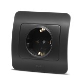 Priză Schuko 16A negru mat Jazz - ELBI
