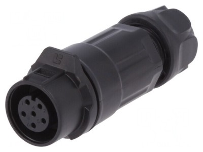 Conector Circular Mufă Mamă 6 Pin Aurit 5A Dimensiune 12 foto