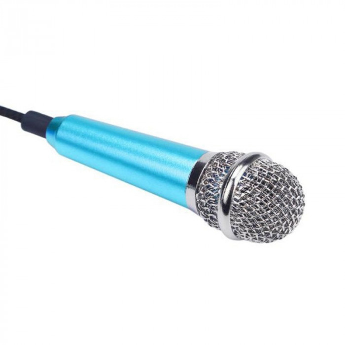 Microfon Profesional BM100 Techstar&reg;, Inregistrare Vocala Si Karaoke, 3.5mm, Albastru