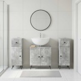 Cumpara ieftin Set de cabinet pentru baie cu 3 piese BREDA 3 buc. Gri Beton