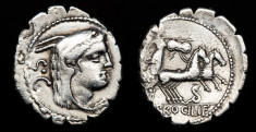 Moneda antica -Denarius de argint -Roma 80 B.C. foto