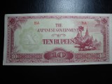 BURMA OC. JAPONEZA 10 RUPII 1944 UNC
