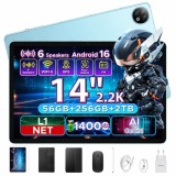 Cumpara ieftin Tableta DOOGEE U14 VIP, Albastru, WiFi 6, 14, 2.2K IPS 90Hz, 56GB RAM (6GB + 50GB extensibili), 256GB ROM, RK3576S Octa-Core, 14000mAh 33W, Android 16