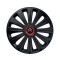 Set 4 capace roti Negre Cu Inel Rosu Trend R16 Compatibil Cu Citroen