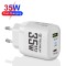 Incarcator priza GaN premium USB, Type-C, 35W Techsuit, alb, CHPD174