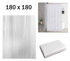 Perdea dus, model 3D, 12 carlige incluse, 180 x 180cm, alb foto
