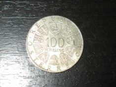 Moneda argint 100 schilling Austria 1975 foto