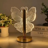 Cumpara ieftin Lampa LED decorativa, reincarcabila cu fluture auriu, portabila, consum redus de energie, eficienta si economica, auriu