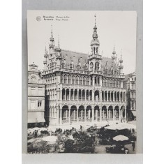 BRUXELLES , MAISON DU ROI , CARTE POSTALA DUBLA , ILUSTRATA , MONOCROMA, NECIRCULATA , DATATA SEPT . 1929