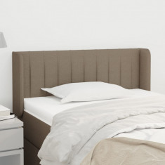 vidaXL Tăblie de pat cu aripioare gri taupe 93x16x78/88 cm textil