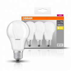 Set 3 becuri Led Osram, E27, 10,5W, 1055 lumeni, lumina calda(2700K), durata de viata 10.000 ore, clasa energetica A++ foto