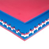 Saltea Puzzle Tatami inSPORTline Malmeida 100x100x4 cm, Rosu/Albastru, Antialunecare, Protectie Podea, EVA, Fitness, Yoga, Arte Martiale