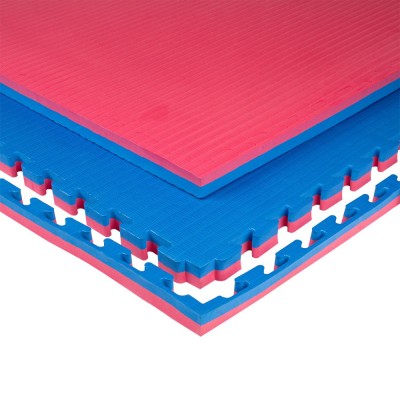 Saltea Puzzle Tatami inSPORTline Malmeida 100 x 100 x 4 cm, Rosu-Albastru foto