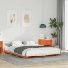 VidaXL Cadru de pat de podea Maro ceruit 140 x 220 cm 873132