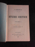 Studii critice - I. Gherea vol.I editia a 2-a