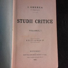 Studii critice - I. Gherea vol.I editia a 2-a