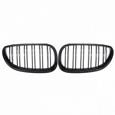 Set Grile Radiator Nari Bmw Seria 5 E60 2003-2009 M Design Negru Lucios Duble FGBME60DPB