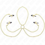 KINK - 4 NIPPLE AND CLIT CLAMPS ADJUSTABLE GOLD