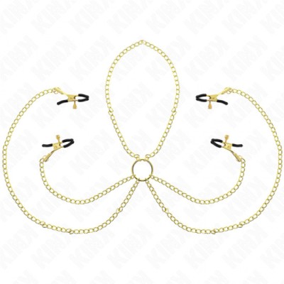 KINK - 4 NIPPLE AND CLIT CLAMPS ADJUSTABLE GOLD foto