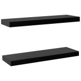 Cumpara ieftin Rafturi de perete suspendate, 2 buc., negru, 60x20x3,8 cm