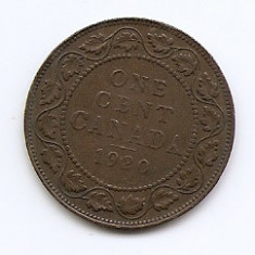 Canada 1 Cent 1920 - George V (with "DEI GRA") Bronz, 25.5 mm KM-21 (1)