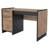 Cumpara ieftin Birou DTD stejar wotan negru Amoni 126x60x77 cm