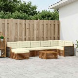 vidaXL Set de canapele de exterior cu pernă 8 pcs Natural și Crem 3383648