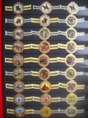 HOPCT LOT NR 129 EVENIMENTE ISTORICE BELGIA -LITHO - -44 BUC-ETICHETE VECHI DE TRABUCURI/ CIGARS LABELS -COLECTIE DE LUX-