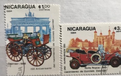 (B ) Timbre serii Straine tema Masini Nicaragua foto