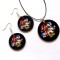 set bijuterii lemn cu flori 40682