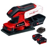Einhell TC-OS 18/187 Li PXC + Twinpack + 4514095 - Slefuitor cu vibratii 187x90 mm + Set 2 acumulatori si incarcator Li-Ion 18 V 4 Ah