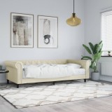 VidaXL Pat de zi cu saltea, crem, 90x200 cm, piele ecologică 3197721