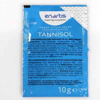 Tannisol plic 10 gr, antioxidant vin, Enartis (pulbere pentru limpezire vin pe baza de Metabisulfit de Potasiu, Acid Ascorbic, Tannin) foto