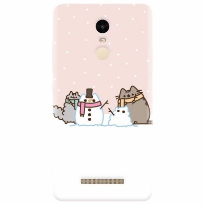 Husa silicon pentru Xiaomi Remdi Note 3, Cat And Snowman foto