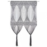 VidaXL Perdea macrame, antracit, 140 x 240 cm, bumbac