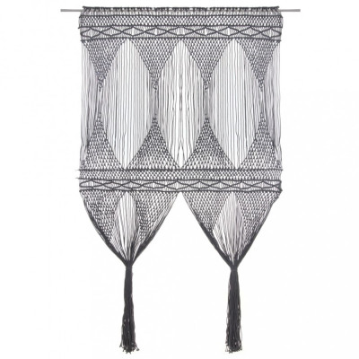 Gossi perdea macrame, antracit, 140 x 240 cm, bumbac foto