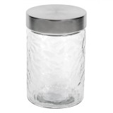 Borcan Sticlă, Capacitate 1,2L, Lavabil Mașina de Spălat Vase, 11x17cm, Capac Metalic, Oem