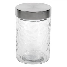 Borcan Sticlă, Capacitate 1,2L, Lavabil Mașina de Spălat Vase, 11x17cm, Capac Metalic