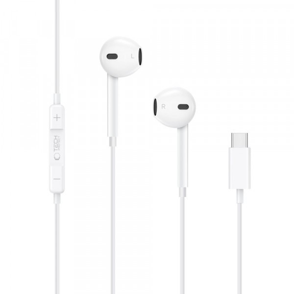 Handsfree USB-C Tech-Protect Ultraboost Core, Alb
