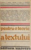 Pentru o teorie a textului. Antologie Tel Quel (1960-1971) - Studii literare