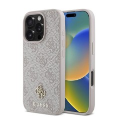 Husa originala Guess iPhone 16 Pro Hardcase 4G Classic MagSafe, roz, GUHMP16LP4SM4MP foto