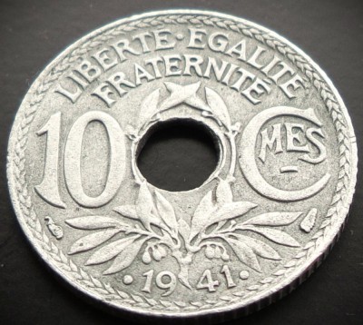 Moneda istorica 10 CENTIMES - FRANTA, anul 1941 * cod 2448 = ZINC foto