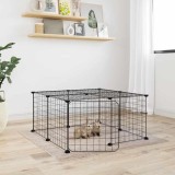 Cumpara ieftin Cușcă animale de companie cu ușă 12 panouri negru 35x35 cm oțel