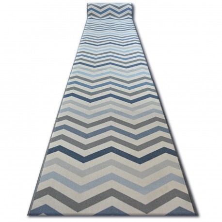 Traversa anti-alunecare Sky albastru Zig Zag, 80 cm