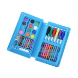 Cumpara ieftin Set pentru copii, pictura si desen, tip penar, model elefant, 42 piese, carioci, acuarele, creioane, 24.3 x 13 x 3 cm, albastru