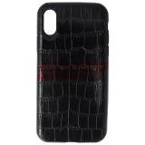 Husa iPhone X / XS, TPU Piele Crocodil, Neagra