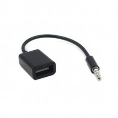 Adaptor cablu AUX jack tip mama USB la jack audio tata 3.5mm foto