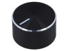 Buton rotativ cu indicator, 6mm, negru, aluminiu/plastic